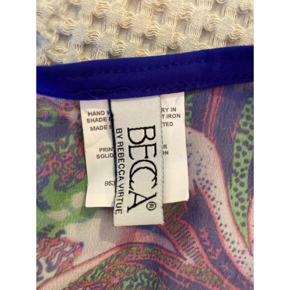 Becca Swimsuit Coverup Size XS-S Sheer Purple Green Elastic Waist Stylish Sexy! - Picture 7 of 12